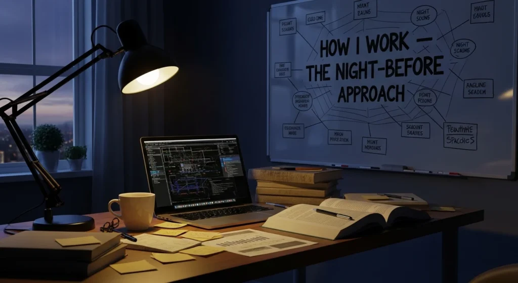 About Us 4 How I Work — The Night-Before Approach