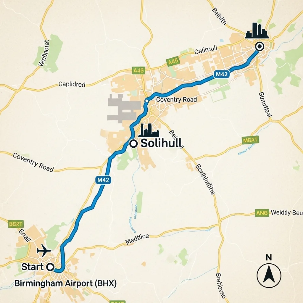 Birmingham Airport Chauffeur Service 8 Birmingham Airport to Solihull