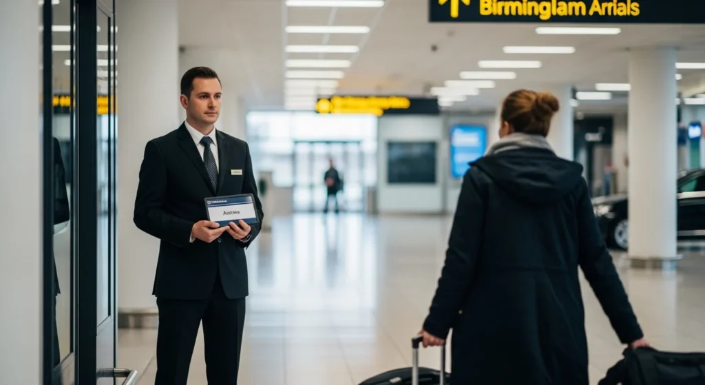 Taxi to Birmingham Airport 4 Booked Chauffeur Includes